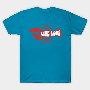 Live Love Lobster, Crustacean Beachlife T-Shirt